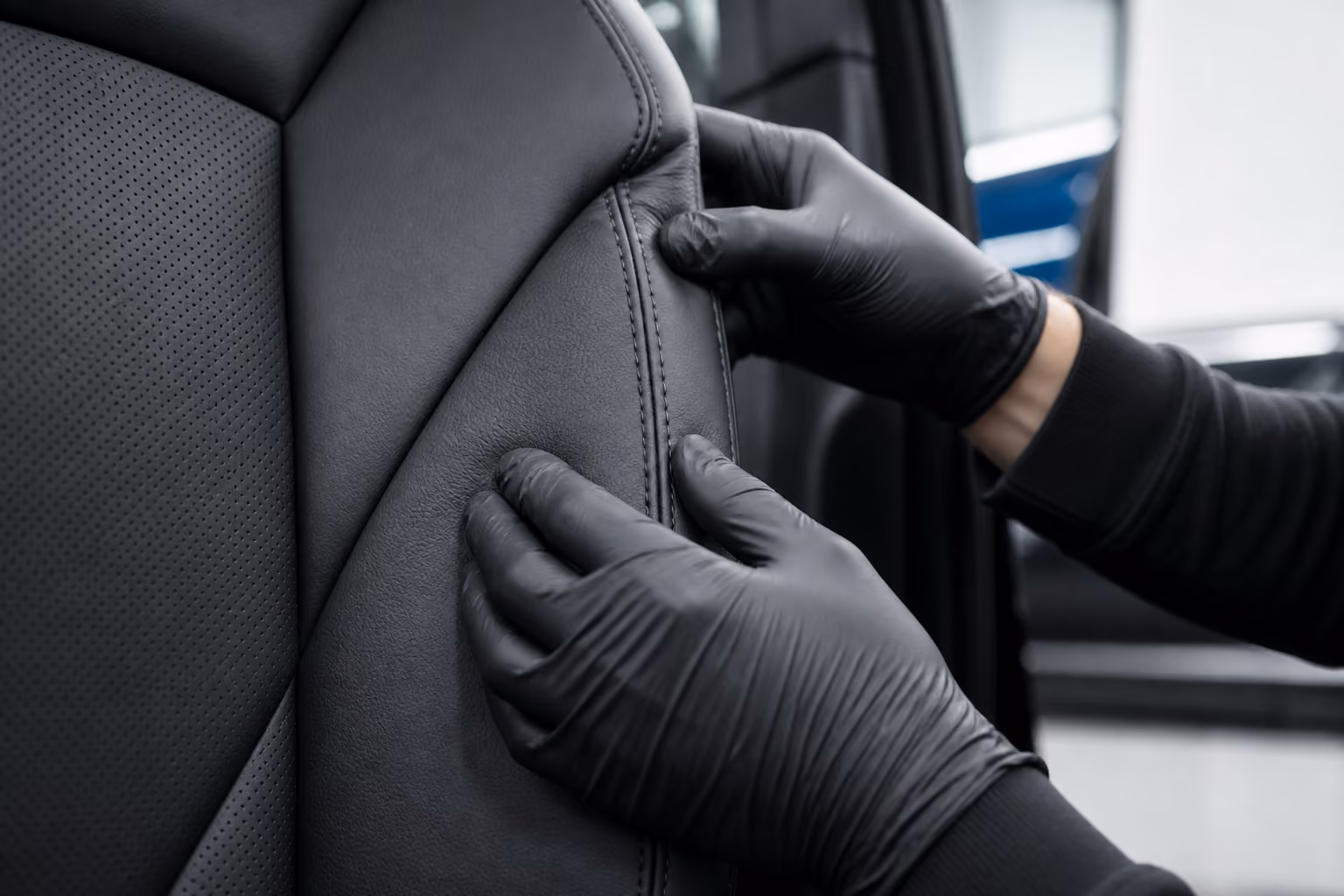 Illustration of careful car-seat detail work